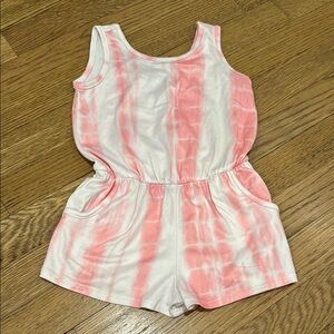 Pixielane pink & White Tie-Dye toddler 18-24 month Kids Romper new w/o tags